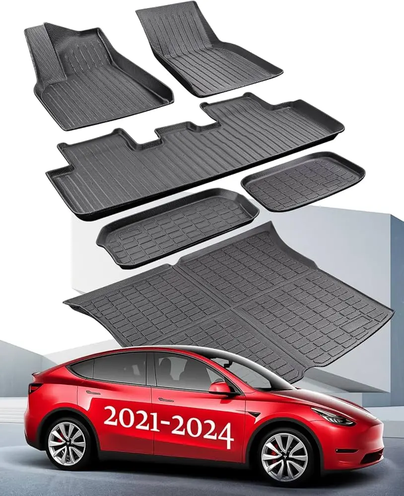 Taptes Tesla Model Y Floor Mats 6 Pieces