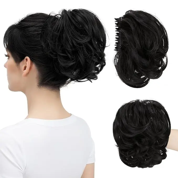 Claw Clip Short Ponytail Messy Bun Hair Piece