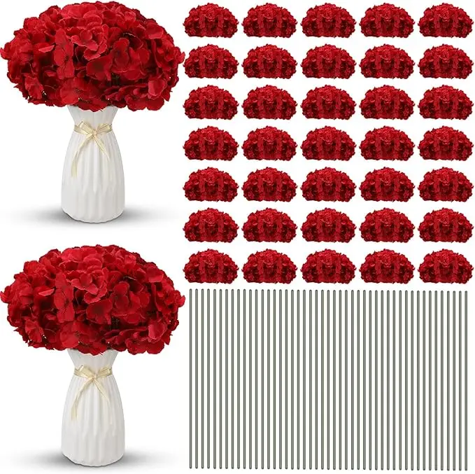 Unittype 200 Pieces Hydrangea Artificial Flowers