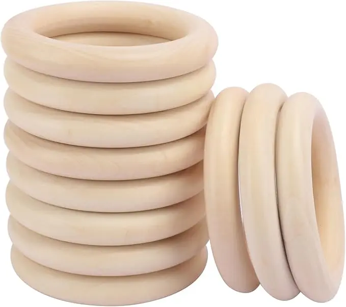 35 PCS 4 Inch Wooden Rings for Crafts
