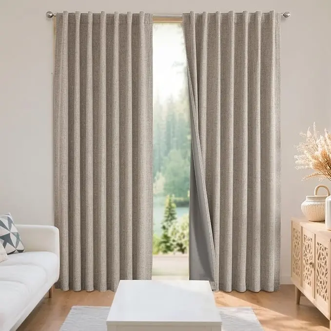 Long Drape Curtains 2 Panels Set