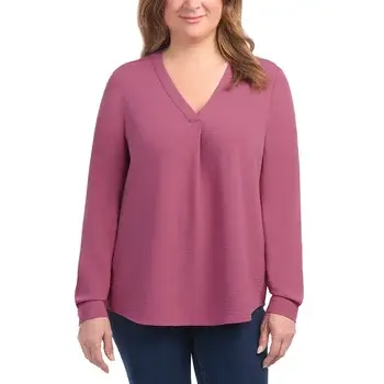 DALIA - Women's Long Sleeve Crepe Blouse (M)