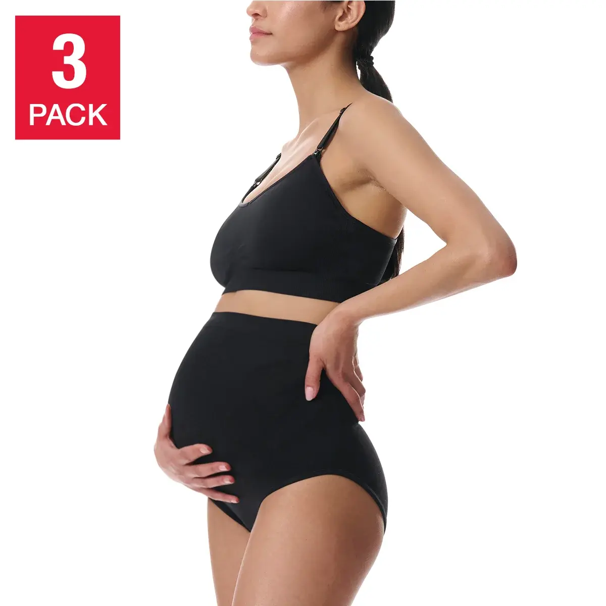 Nearly Nude Maternity Brief, 3-pack (L/G)