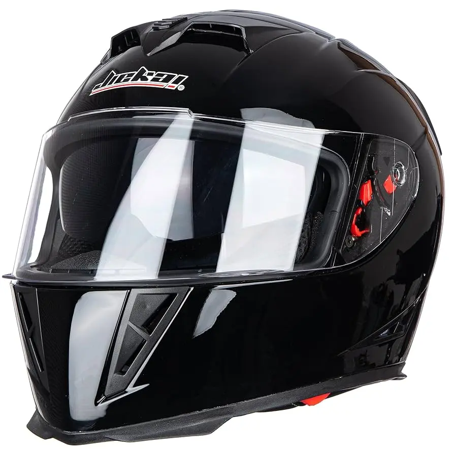 Jie Kai Motorcycle Helmet Gloss Black - XL