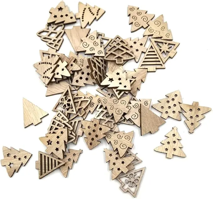 SAFIGLE Shape Decorative Wooden Slices Mixed