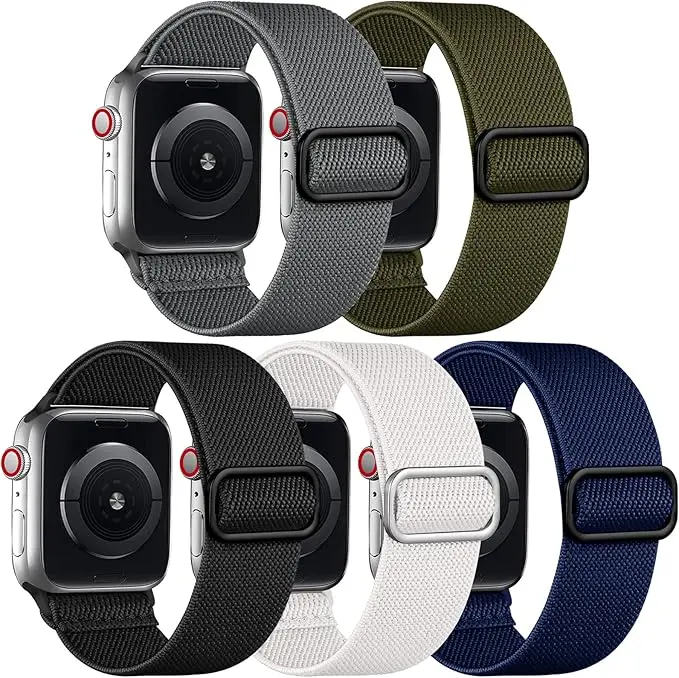 Adorve 4 Pack Stretchy Solo Loop Bands Compatible with Apple Watch