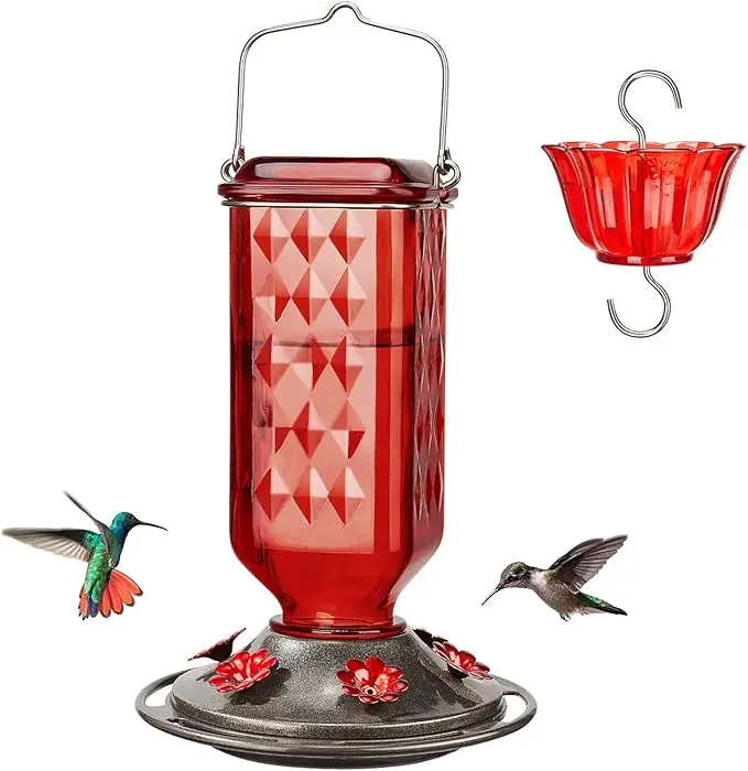 Kingsyard Glass Hummingbird Feeder
