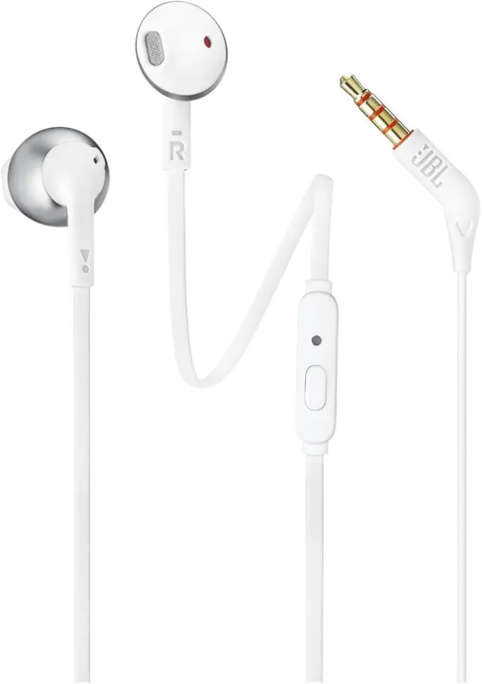 JBL Tune 205 Wired In-Ear Headphones (White)