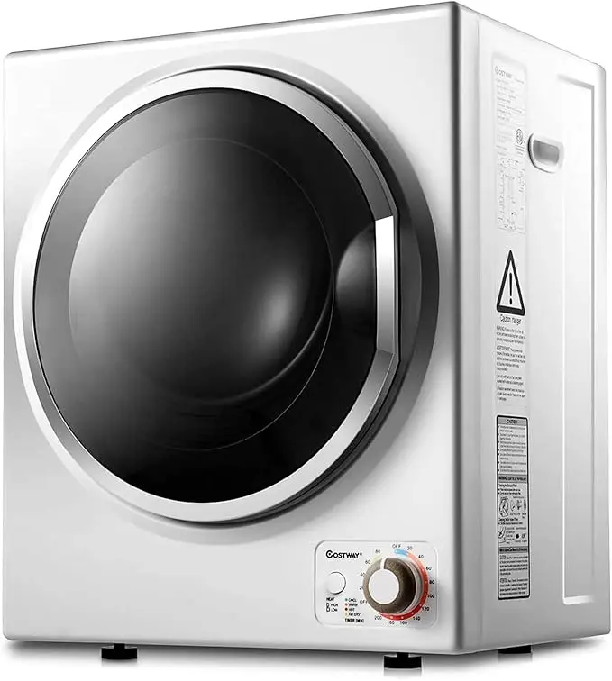 Costway 110V Portable Clothes Dryer w/ Stainless Steel Tub, 4 Automatic Drying Modes