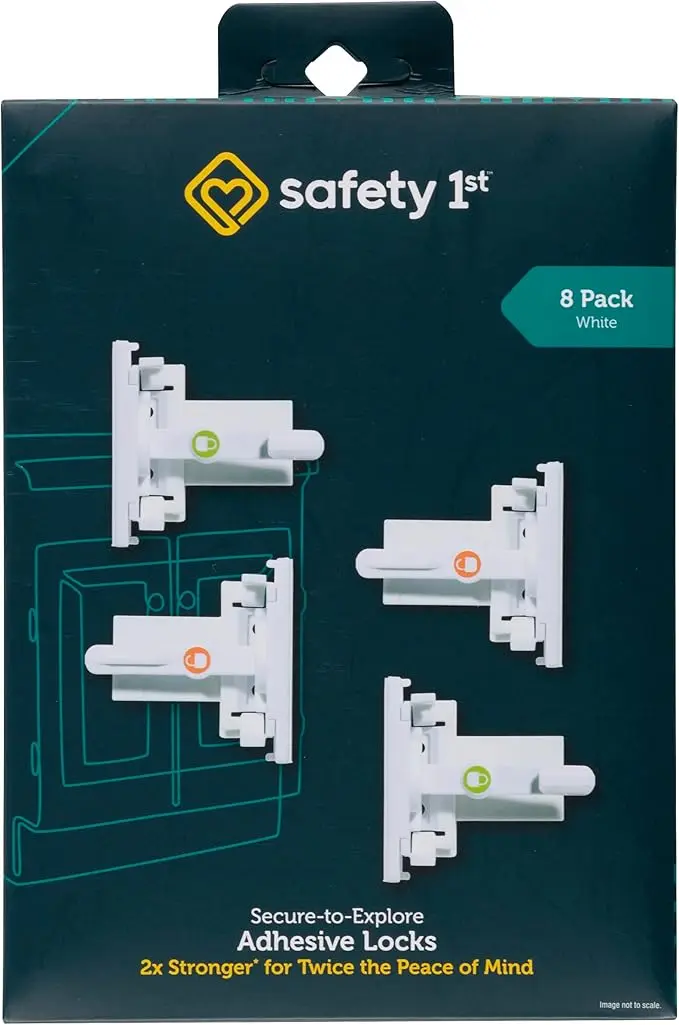 Safety 1ˢᵗ® Secure-to-Explore Adhesive Locks (8 Locks), White