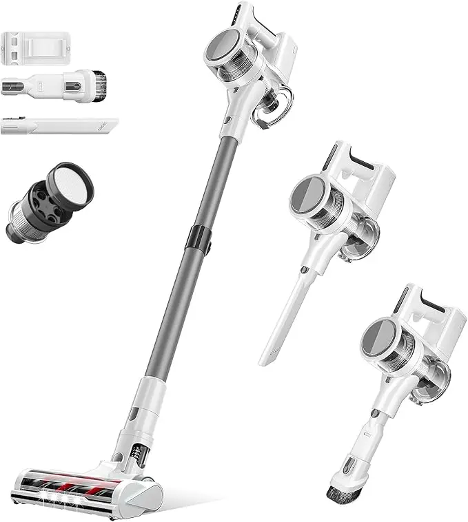 LJUREN Motor Vacuum Cleaner with 2200mAH Battery (Gray White)