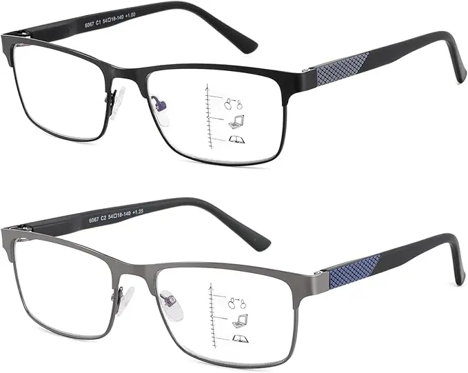 Kafirlo Progressive Multifocal Reading Glasses +1.00 (2-Pack)