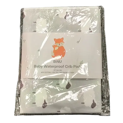 B:NU Baby Waterproof Crib Pads - Single Pack, Sheep Pattern