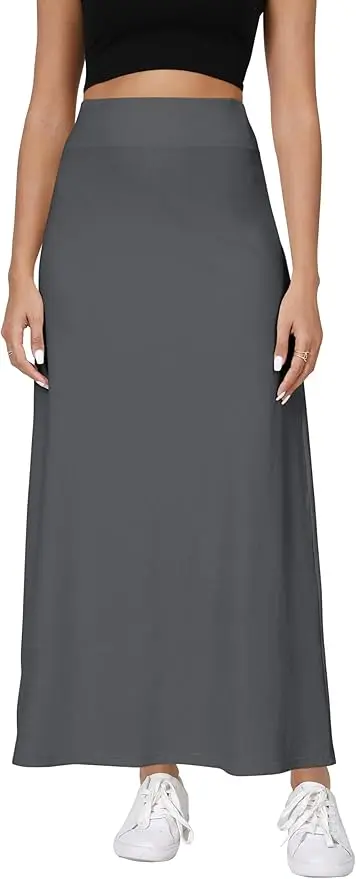 Urban CoCo Elastic Waist A-Line Long Maxi Skirt (XL)
