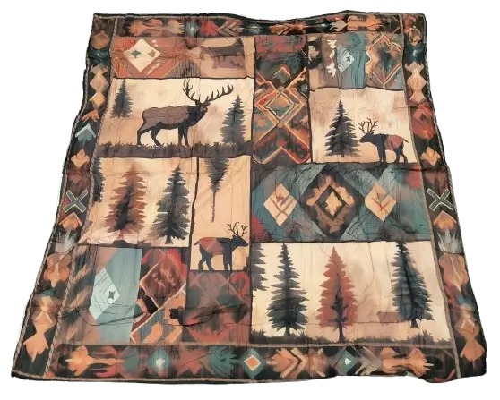 Hunting Woodland Animal Comforter Set Queen - 7 SET