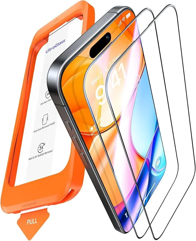 UltraGlass UNBREAK Top 9H+ Glass Screen Protector for iPhone 15 Pro