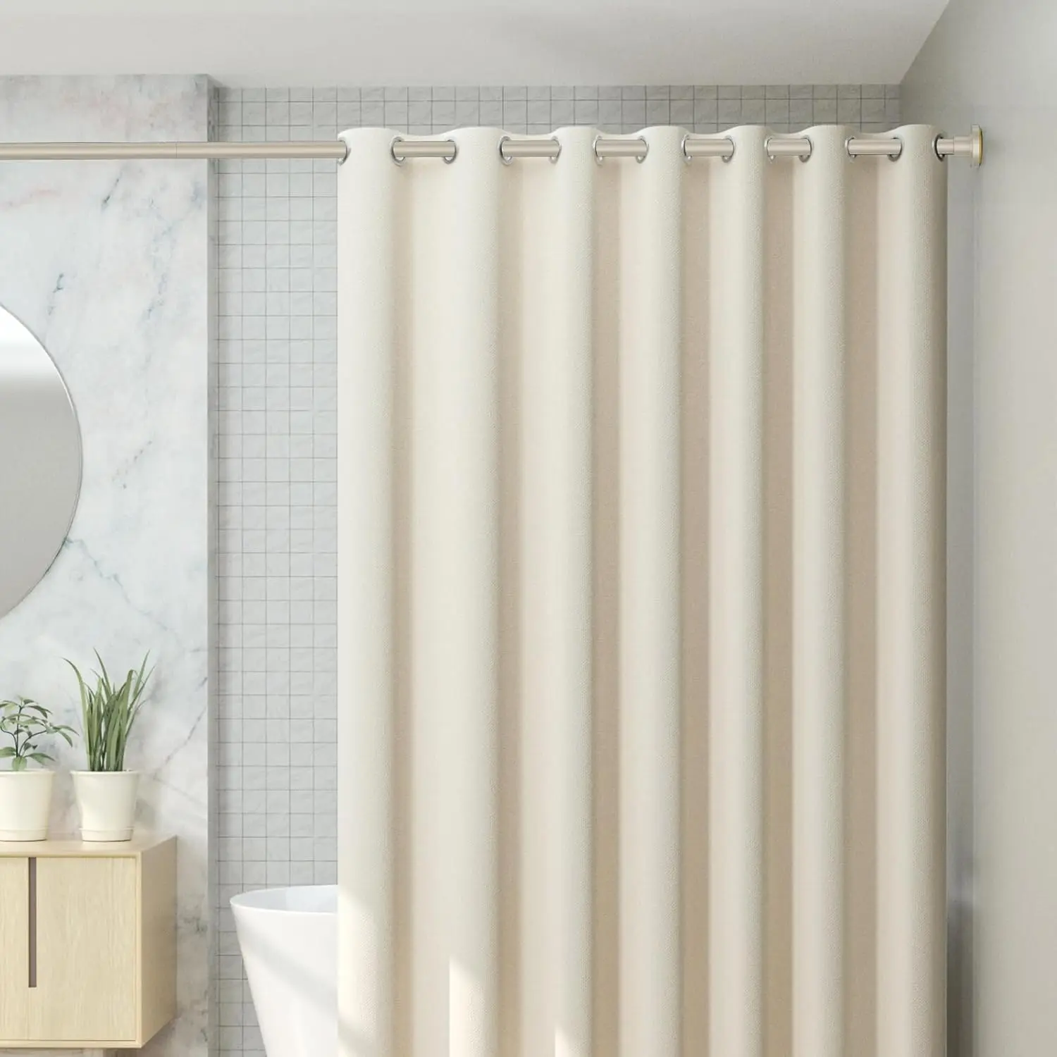 CorkLatta Brushed Nickel Shower Curtain