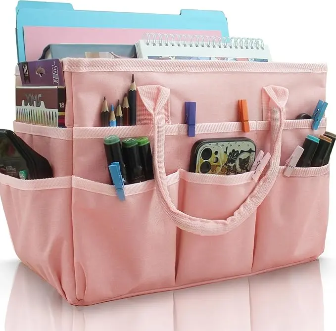 Cupohus Pink Art Organizer Tote Bag