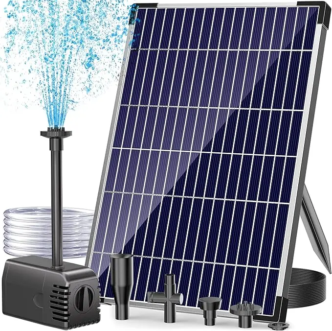 12W 160GPH Solar Water Fountain Pump - Black Pump