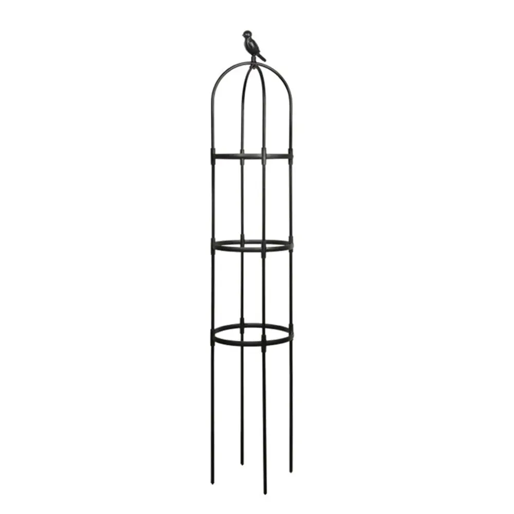 Black Climbing Vine Rack Garden Trellis with Bird