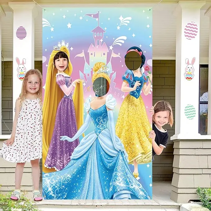 Princess Photo Door Banner Face Photo Op 39.3 x 59 inch