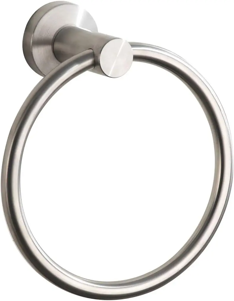 Towel Ring Brushed Nickel, Bath Hand Towel Ring Stainless Steel Round Towel Holder for Bathroom