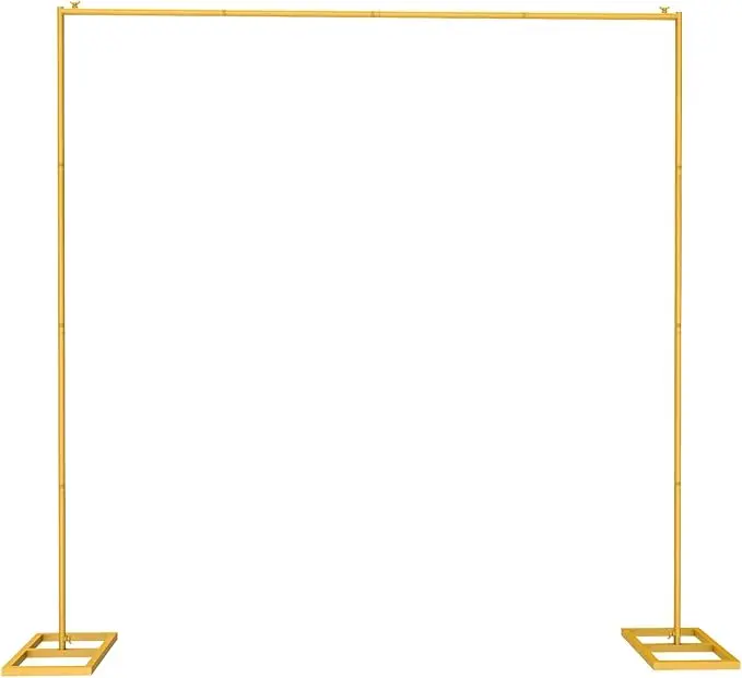 Wedding Arch Backdrop Stand, Gold Square
