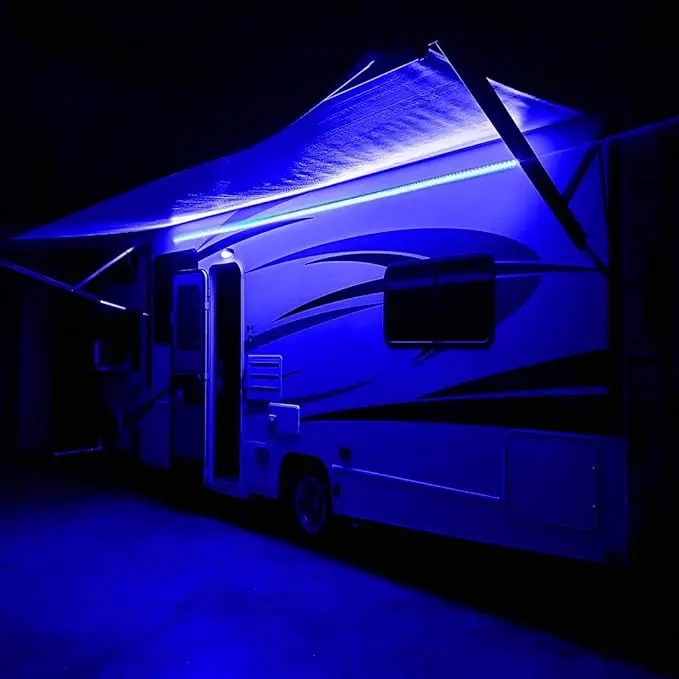 Seagenck RV Led Awning Party Light, 5m(16.4ft), Dc 12v, Blue