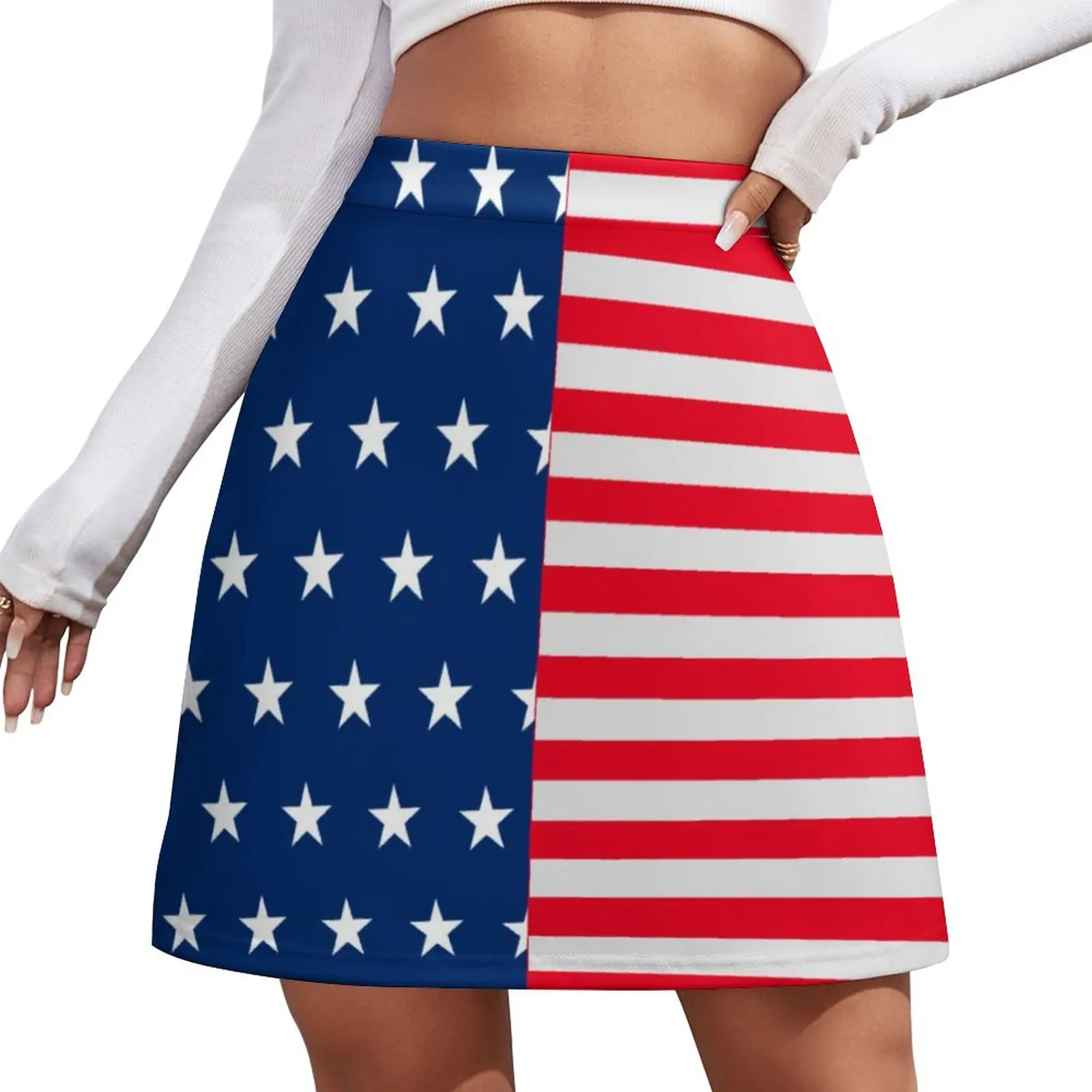 Women's Mini Skirt American Flag with Pockets (Size 7)
