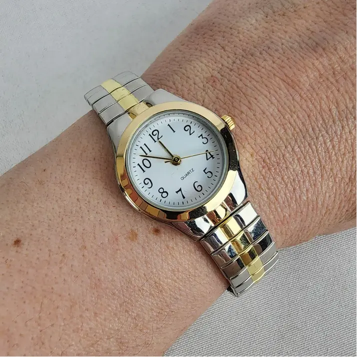 Vintage Gold & Silver Stretch Watch - Womens