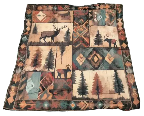 Hunting Woodland Animal Comforter Set Queen - 7 SET
