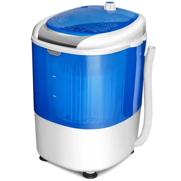 Costway White/Blue 5.5-lb High Efficiency Portable Electric Compact Top-Load Washer