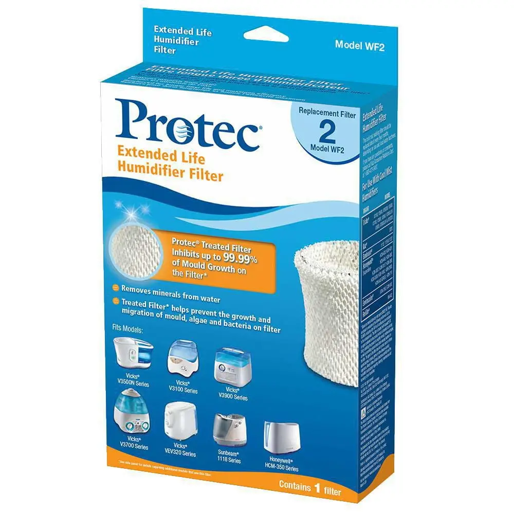 Protec PWF2-CAN Extended Life Humidifier Filter Natural Mist Replacement Wicking Filter