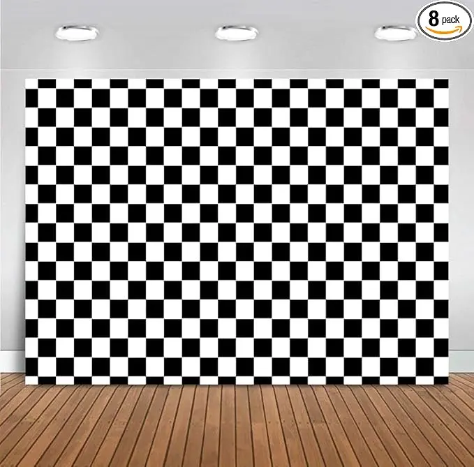 Cosplay Party Banner Checkered Flag Photography Backdrop Vinyl 7x5ft