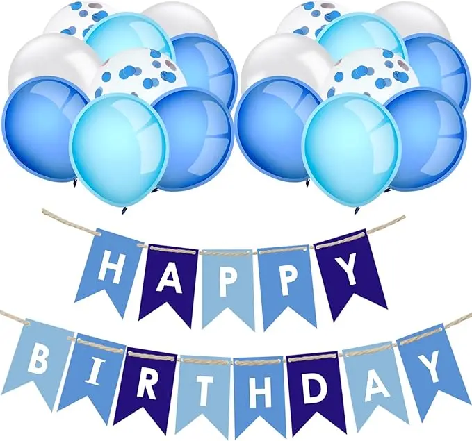 Happy Birthday Banner Kit,Party Decorations Party Banners for Boys and Girls Birthday Decorations,Party Supplies(Blue)