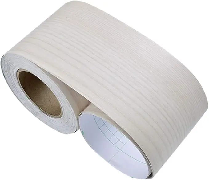 White Maple Wood Grain Wallpaper Border Stick and Peel Kitchen Sliding Door Decor Removabel Sticker