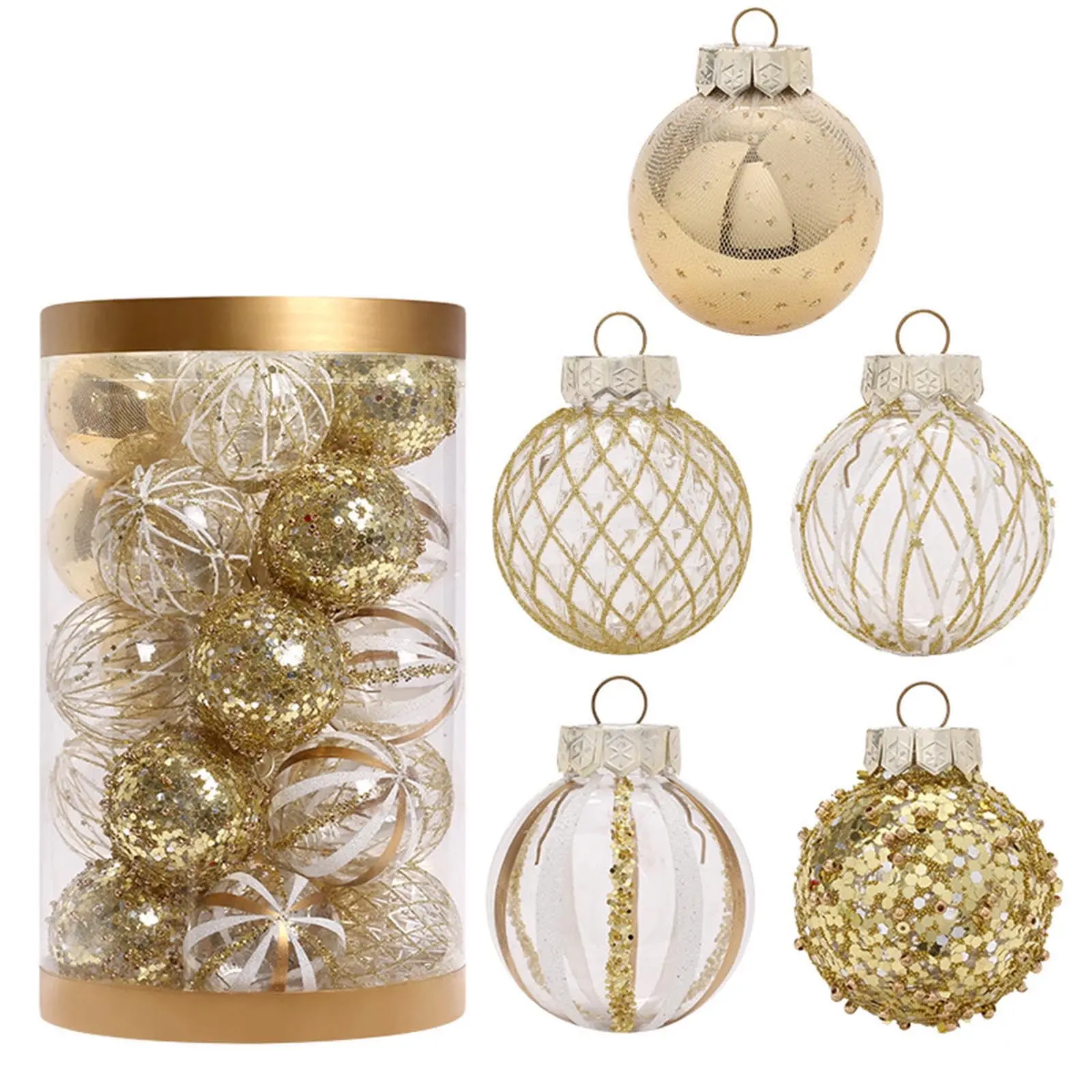 Christmas Ball Ornaments 25PCS for Christmas Gold Tree Ornaments 2.36" Shatterproof