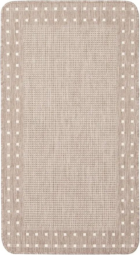 eCarpetGallery Indoor Outdoor Mat, Non Slip Rubber Backing, Waterproof 2'2" x 3'11" Taupe