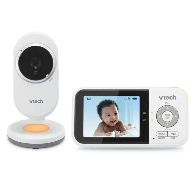 VTech VM3254 2.8” Digital Baby Video Monitor with Night Light, White, VM3254