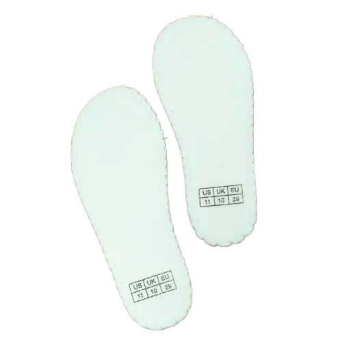 Kids Thin Insoles White (1 Pair, Size 11)