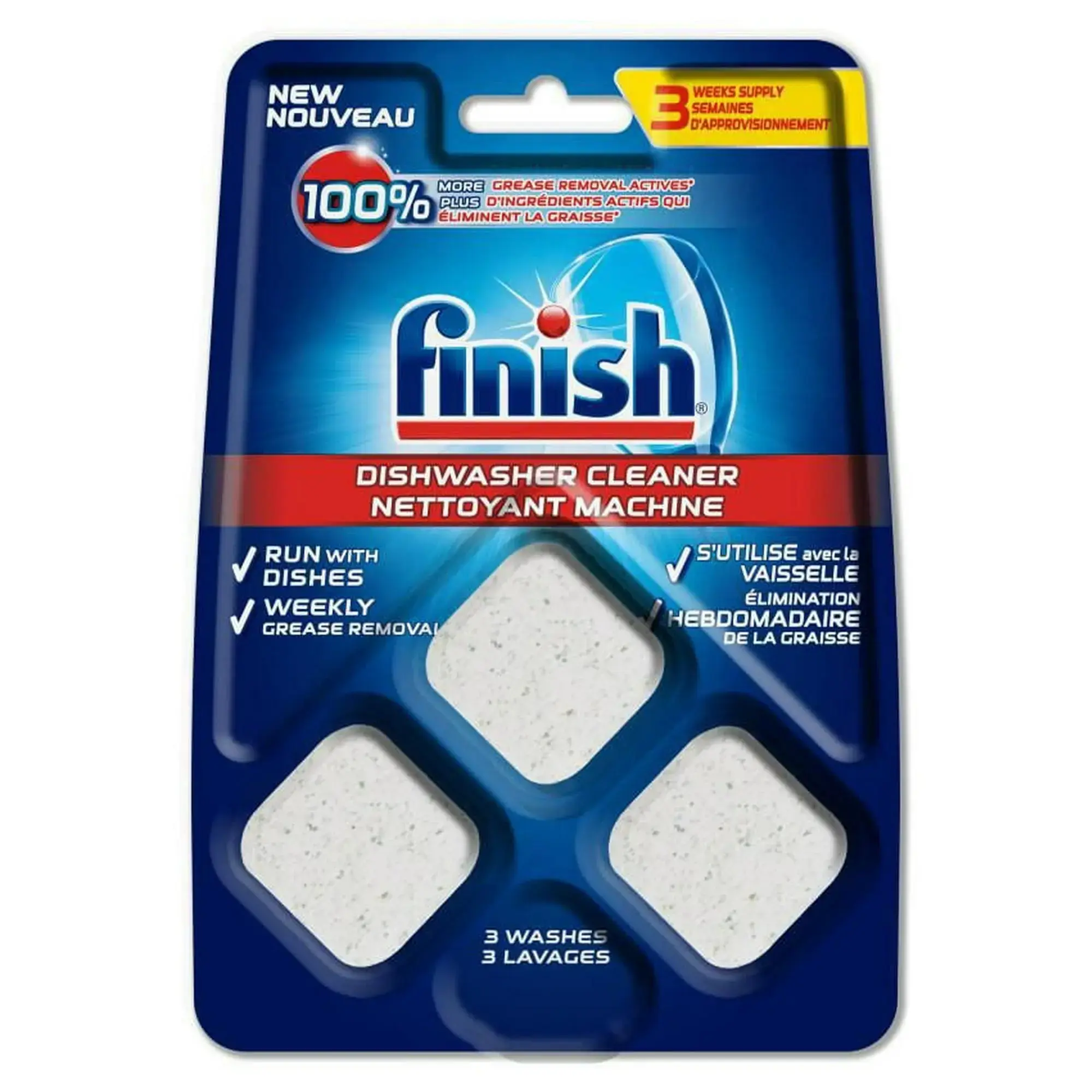 FINISH® Dishwasher Cleaner, 3 Count