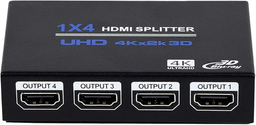 1x4 HDMI Splitter Box, Supports 3D, 4K x 2K