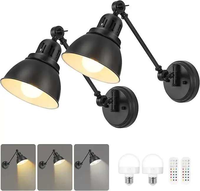 GOODATE Battery Operated Wall Sconces Set of Two