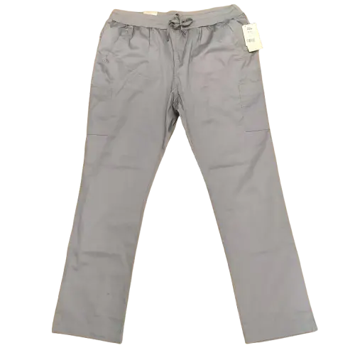 Health Pro Heart Women's Heart Cargo Pocket Elastic Stretch Waist with Drawstring Scrub Pants - Light Grey (XL/TG)