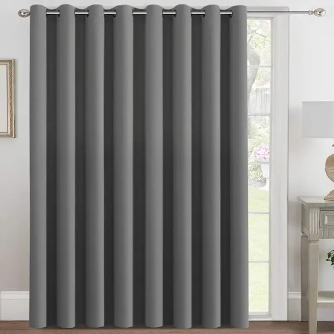 Extra Wide Blackout Curtain for Living Room Thermal Insulated Grommet Curtain Drapes for Patio Door/Bedroom/Home Theater, 100" Wide by 108" Long, 1 Panel, Dove Grey