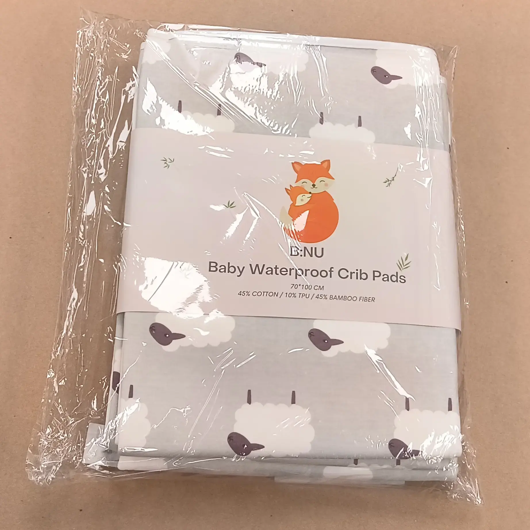 B:NU Baby Waterproof Crib Pads - 3 Pack, Sheep Pattern