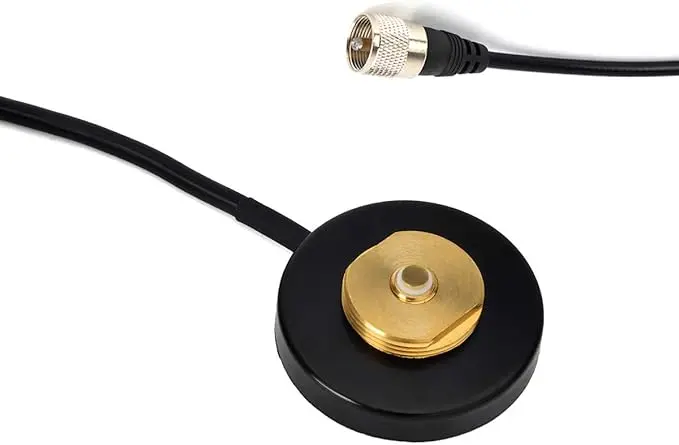 UAYESOK Mini NMO Mount Magnetic Base W/5M Low Loss Coax Cable for NMO Mobile Antennas