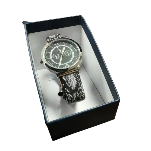 Classy Black Scales Print Watch