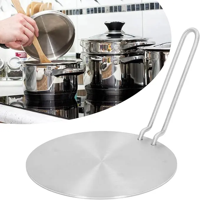 Induction Adapter Plate - Stainless Steel Plate,Heat Sink Safety Handle Induction Hob Converter Plate