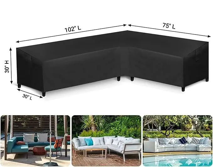 Patio L-Shaped Sectional Sofa/Chairs Waterproof Cover